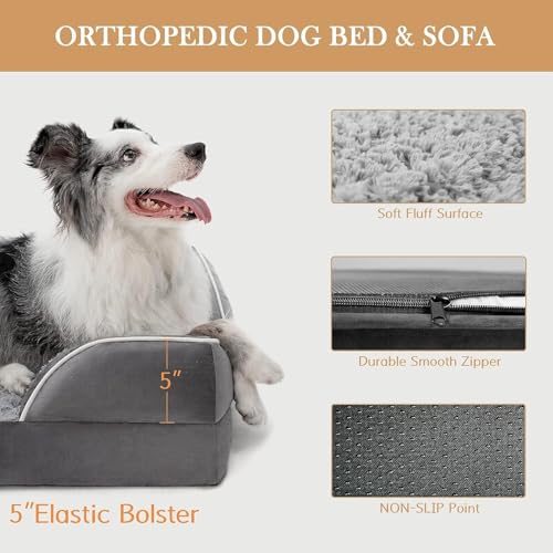 New Comfort Expression Orthopedic Dog Bed | 42x30 Inch, Grey