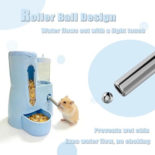 New IVICOO Hamster Food Bowl Guinea Pig Water Bottle | Blue