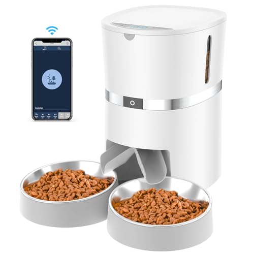 New WellToBe Automatic Pet Feeder with Splitter & Double Bowls | Up to 6 Meals