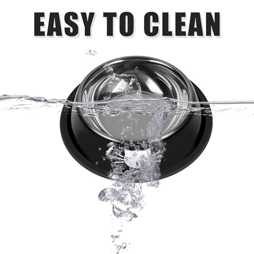 New Serentive Non-Slip Stainless Steel Small Cat Food Bowls | 2 pcs, 7 oz, Lovely color