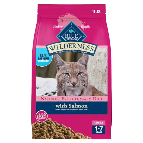 New Blue Buffalo Wilderness Adult Dry Cat Food | 11 lb bag, Salmon