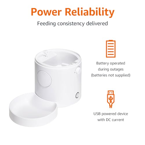 New Amazon Basics Automatic Feeder (Speed & Portion Control) | White, 4L