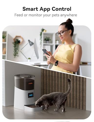 New WOPET Automatic Cat Feeder (WiFi, Voice Recorder) | 6L, Up to 15 Meals/Day