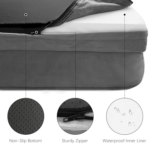 New Spotted Play Orthopedic Dog Bed with Sides | Grey - M