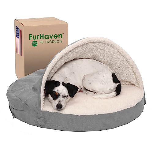 New Furhaven 26" Round Orthopedic Dog Bed | Gray, 26-inch