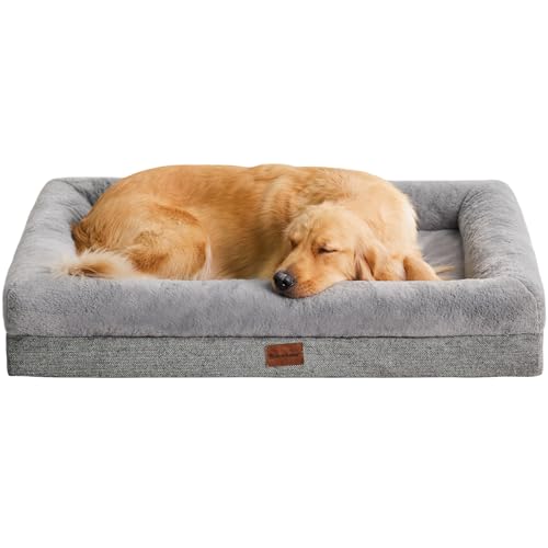 New BFPETHOME Orthopedic Dog Bed for Large Sized Dogs | Grey, L(35*23*6inch)