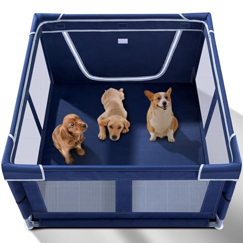 New Zikopomi Puppy Playpen Indoor for Dog Small Pets | 42 × 42 × 25 in, Royal Blue