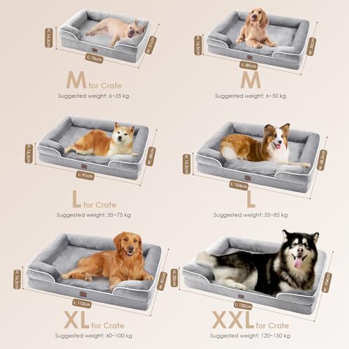 New EHEYCIGA Orthopedic Dog Bed | Large - Grey