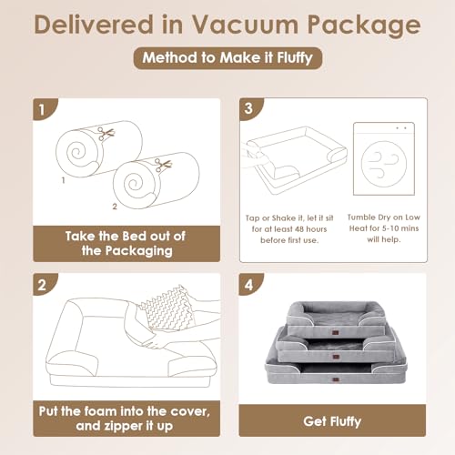 New EHEYCIGA Orthopedic Dog Bed | Large - Grey