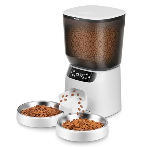 New Automatic Cat Feeders for Two Cats | 5L/20 cups, White