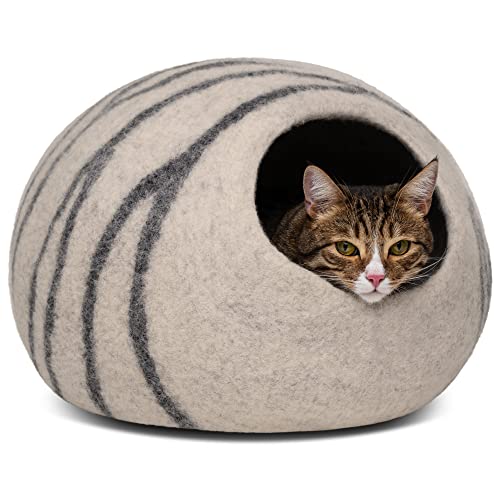 New MEOWFIA Cat Cave (100% Merino Wool) | Light Grey & Large