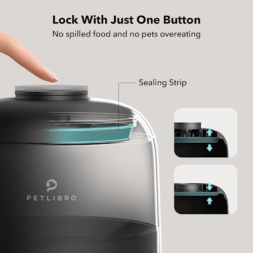 New PETLIBRO AIR Timed Pet Feeder (Battery-Operated) | Black, 2L
