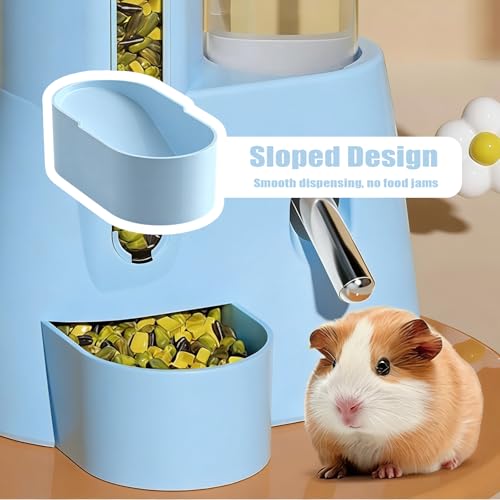 New IVICOO Hamster Food Bowl Guinea Pig Water Bottle | Blue