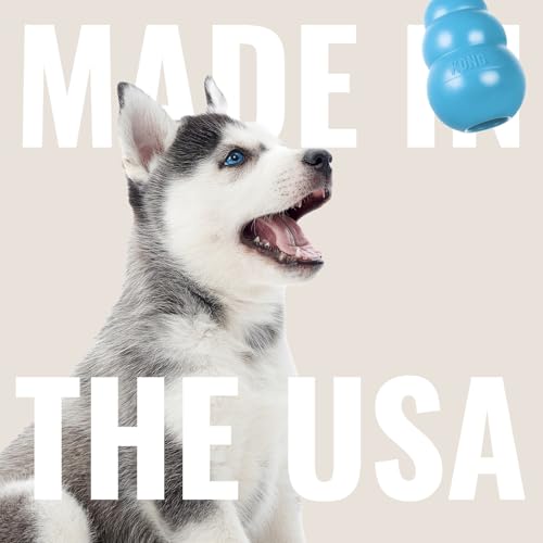 New KONG Puppy Teething Rubber Toy | Blue, Small