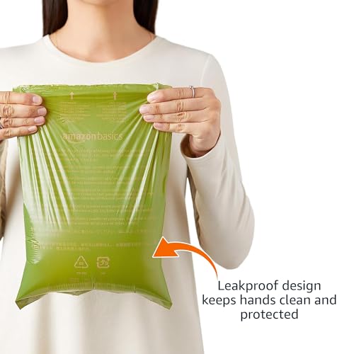 New Amazon Basics Dog Poop Bags with Dispenser | Unscented, 540 Count + Leash Clip