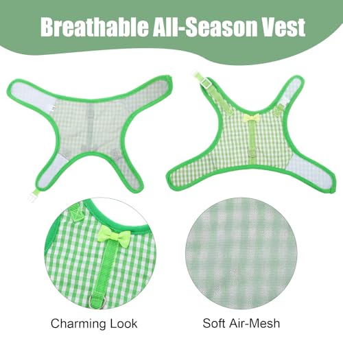 New Guduling Guinea Pig Harness and Leash | Green Plaid