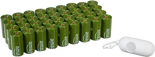 New Amazon Basics Dog Poop Bags with Dispenser | Unscented, 540 Count + Leash Clip