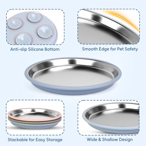 New MultiOutools Stainless Steel Cat Bowls | 3 pack, 9.3 inch wide