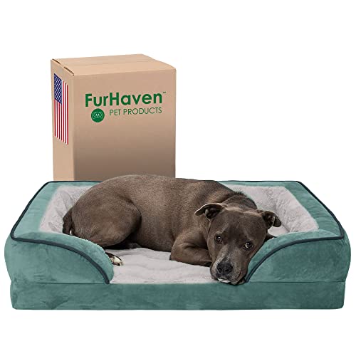 New Furhaven Orthopedic Dog Bed | Celadon Green, Large