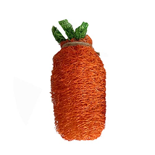 New ASYWISH Rabbit Chew Toy Natural Loofah Carrot Small Animal Grinding Playing Toy
