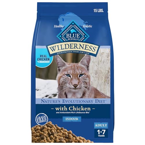 New Blue Buffalo Wilderness Adult Indoor Dry Cat Food | 15 lb bag, Chicken