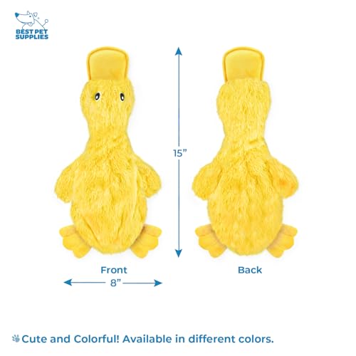 New Best Pet Supplies Crinkle Duck | Yellow, Large