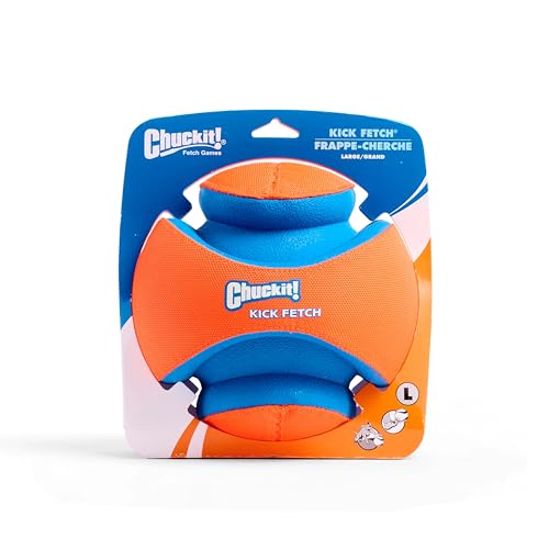 New Chuckit! Kick Fetch Ball | Orange/Blue, Large (8")