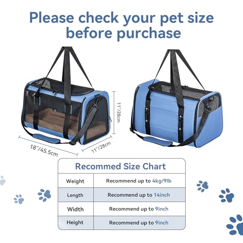 New Petsfit Soft Sided Pet Carrier | 18″ × 11″ × 11″, Grey