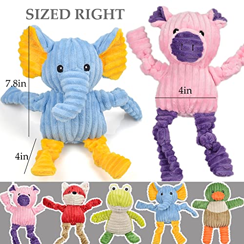 New LECHONG Tough Stuffed Squeaky Plush Bundle | Multi-Color, 5-Pack