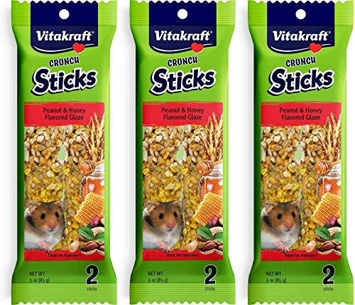New Vitakraft Peanut and Honey Crunch Sticks Hamster Treats | 3 Pack