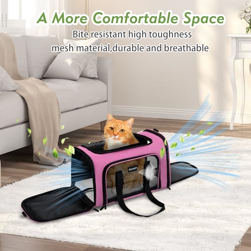 New Soundy Dog & Cat Carrier Bag | Medium Pink, Up to 15 lbs