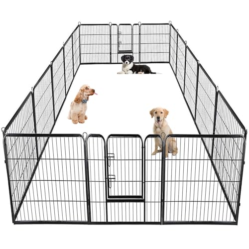 New BestPet Heavy Duty Metal Dog Playpen (16 Panels) | 40 in H, Black