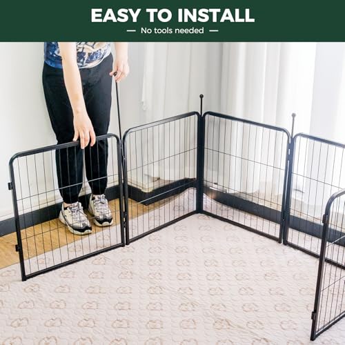 New FXW Rollick Unleashed Dog Playpen (8 Panels) | 24 in H, Black
