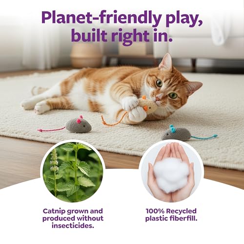 New SmartyKat Skitter Critters Catnip Cat Toys | Gray/Cream & 3 Count