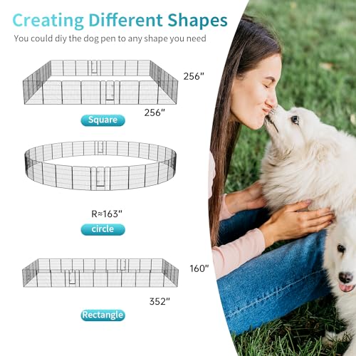 New FDW Dog Playpen / Dog Kennel (32 Panels) | 40 in H, Black