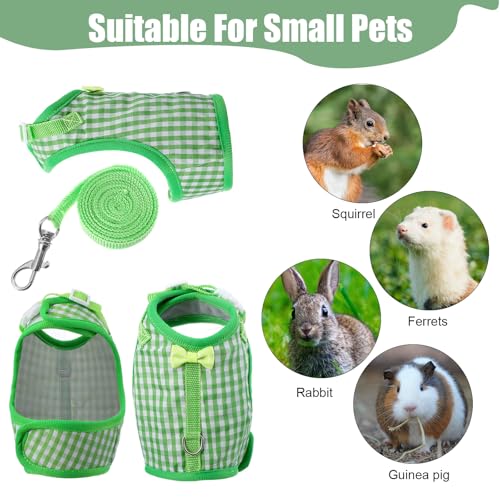 New Guduling Guinea Pig Harness and Leash | Green Plaid