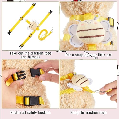 New ABSOK Small Pet Cute Vest Harness Leash Set | 4 Sets, Bees