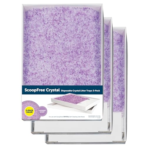 New PetSafe ScoopFree Disposable Crystal Cat Litter Tray | Lavender Scent, 4.3 lb Bags, 3 Pack