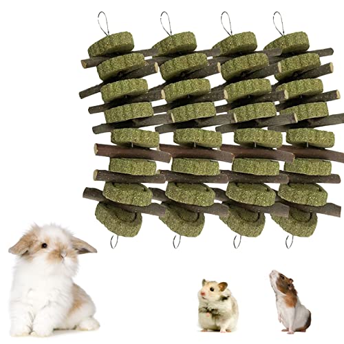 New kathson Rabbit Chew Toys Bunny Grind Teeth Apple Wood Stick | Natural, 4 pieces