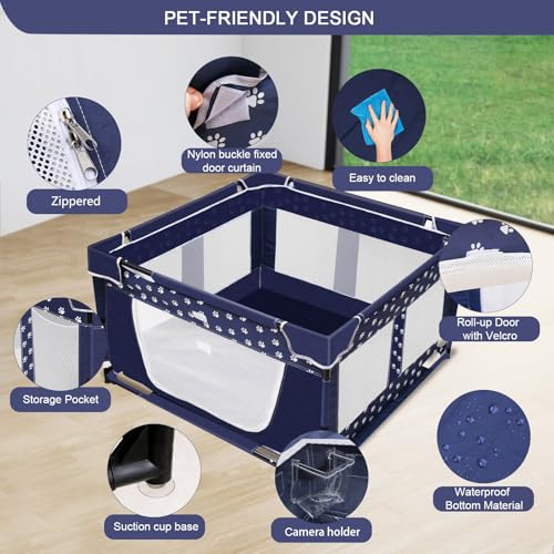 New Generic Puppy Playpen with Zipper Gate | 43.3 × 43.3 in