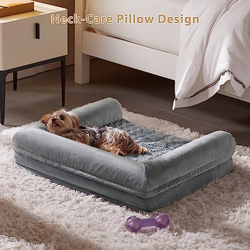 New BFPETHOME Dog Beds for Large Dogs | Grey, 28"L x 23"W x 6.5"Th