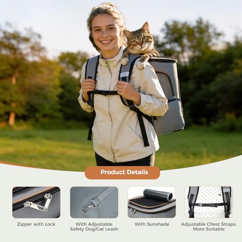 New Lekereise Expandable Pet Carrier Backpack | Grey