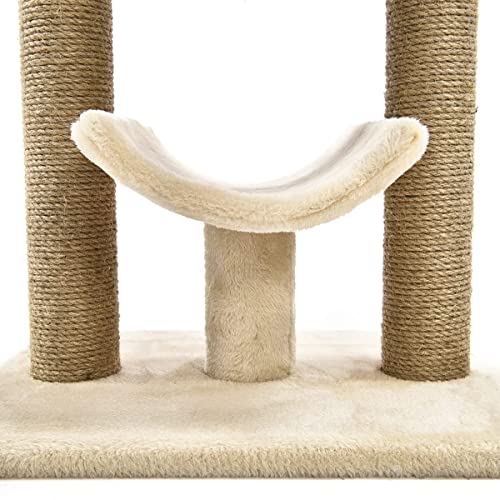 New Amazon Basics Multi- Platform Cat Tree with Scratching Post | 18 x 14 x 22 Inches, Beige, Platform