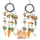 New Grddaef Rabbit Chew Toys Bunny Cage Hanging Toys Rattan Ring Treats