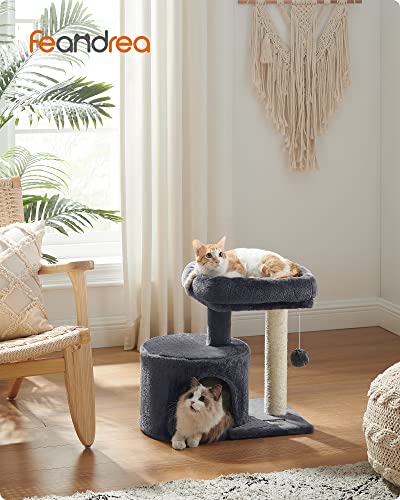 New Feandrea Cat Tree Tower with Sisal Post & Padded Perch | Smoky Gray