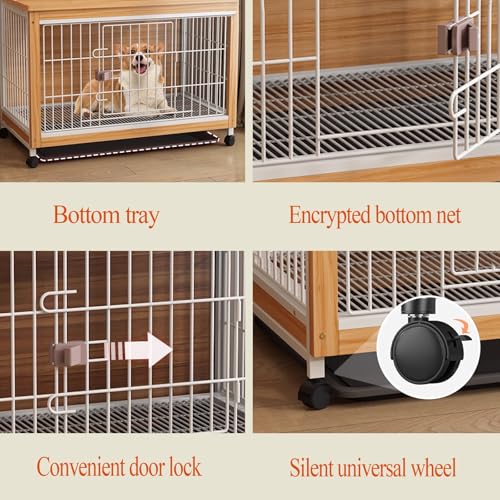 New Rabbit Hutch Indoor for 2 Rabbits with Pull-Out Tray Off-Ground | Brown