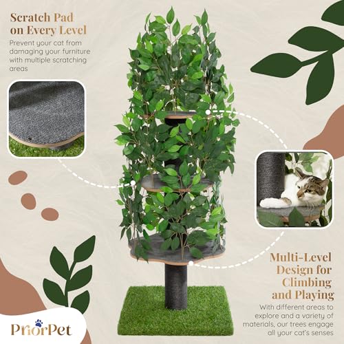 New Cat Tree Scratching Post for Climbing, Hiding and Sleeping | Green-160cm
