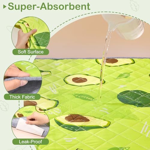 New Bienbee Guinea Pig Bedding Reusable Cage Liner | Green, 2 pack 47" x 24"