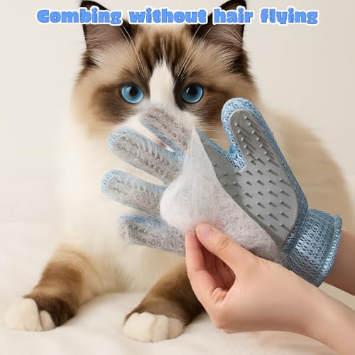 New Gjinxi 2-in-1 Pet Grooming Glove for Cats & Dogs