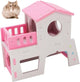 New Hamster House Double-Layer Hideout Castle with Climb Toys | Color 1 (Pink)